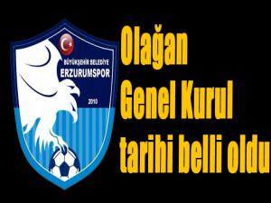 B.B. Erzurumsporda Olağan Genel Kurul tarihi belli oldu