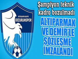 B.B. Erzurumspor, Teknik Direktör Altıparmak ve Sportif Direktör Demir ile sözleşme imzaladı 