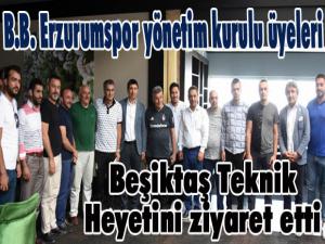 B.B. Erzurumspor yönetim kurulu üyeleri, Beşiktaş Teknik Heyetini ziyaret etti 