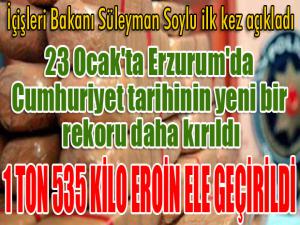 Bakan Soylu açıkladı... Erzurum'da büyük operasyon... Tam bir ton 535 kilo...