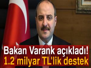 Bakan Varank açıkladı: 1.2 milyar TL'lik destek