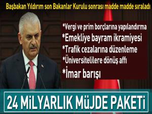 Başbakan Yıldırımdan müjde üstüne müjde