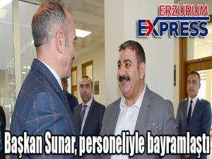 Başkan Sunar, personeliyle bayramlaştı 