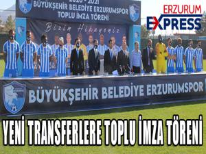 BB Erzurumspor 9 yeni futbolcuya toplu imza töreni düzenledi