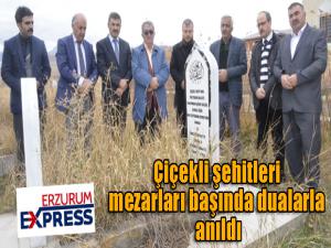 Çiçekli şehitleri, mezarları başında dualarla anıldı