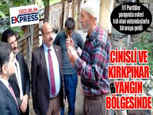 Cinisli ve Kırkpınar yangın bölgesinde...