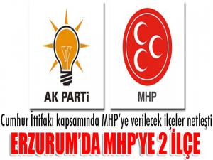 Cumhur İttifakı kapsamında Erzurum'da MHP'ye 2 ilçe...
