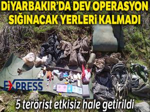 Diyarbakır'da dev operasyon 5 terörist etkisiz hale getirildi