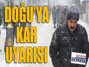 Doğu'ya kar uyarısı 
