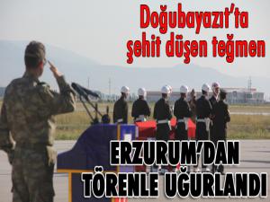 Doğubayazıtta şehit düşen teğmen, Erzurumdan törenle uğurlandı