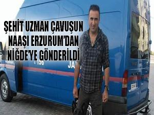 Erzincanda şehit düşen askerin naaşı Erzurumdan Niğde'ye gönderildi