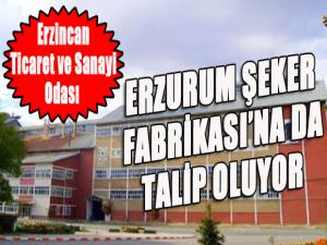 Erzincan TSO, Erzurum Şeker Fabrikası'na da talip oluyor...