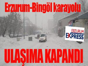 Erzurum-Bingöl karayolu ulaşıma kapandı...
