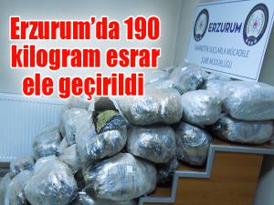 Erzurumda 190 kilogram esrar ele geçirildi