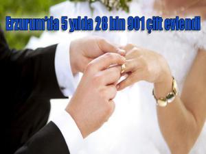 Erzurumda 5 yılda 28 bin 901 çift evlendi 