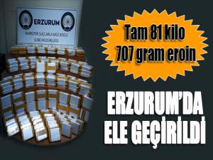 Erzurum'da 81 kilo 707 gram eroin ele geçirildi 