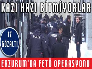 Erzurumda FETÖ operasyonu: 17 polis memuru gözaltına alındı