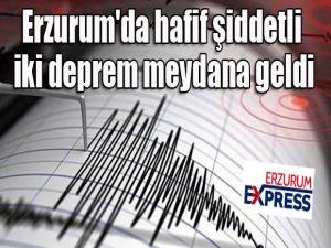 Erzurum'da iki hafif şiddetli deprem meydana geldi