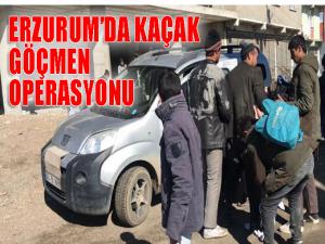 Erzurum'da kaçak göçmen operasyonu