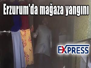 Erzurum'da mağaza yangını 