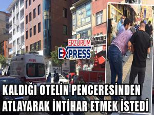  Erzurumda otelde intihar girişimi