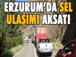 Erzurum'da sel ulaşımı aksattı 