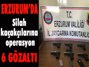 Erzurumda silah kaçakçılarına operasyon: 6 kişi gözaltı 