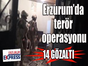 Erzurumda terör operasyonu: 14 şüpheli gözaltına alındı 