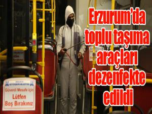 Erzurumda toplu taşıma araçları dezenfekte edildi