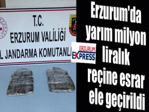 Erzurum'da yarım milyon liralık reçine esrar ele geçirildi