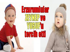 Erzurum'da Zeynep ve Yusuf popüler oldu