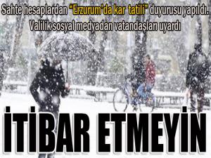 Erzurum Valiliği'nden sahte hesap uyarısı: İtibar etmeyin...