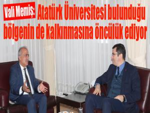 Erzurum Valisi Memişten Rektör Çomaklıya iade-i ziyaret