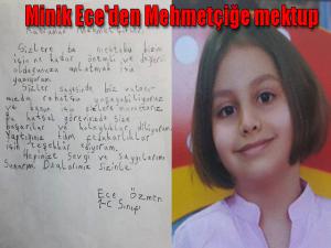 Erzurumlu Minik Ece'den Mehmetçiğe mektup 