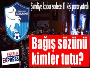 Erzurumspor'a 11 işadamı bağış sözünü tuttu