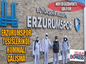 Erzurumspor tesislerinde dezenfekte çalışmaları