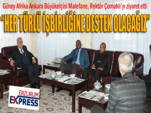 Güney Afrika Ankara Büyükelçisi Malefane, Rektör Çomaklıyı ziyaret etti