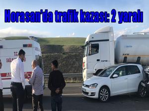 Horasanda trafik kazası: 2 yaralı 