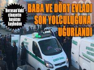 Horasandaki cinayette hayatını kaybeden 5 kişi son yolculuğuna uğurlandı
