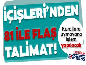 İçişleri Bakanlığı 81 il valiliğini uyardı...