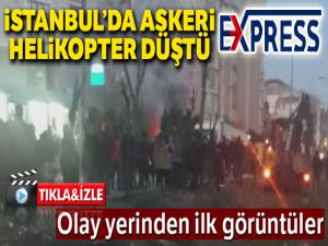 İstanbul'da askeri helikopter düştü