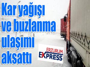 Kar yağışı ve buzlanma Kop ile Sakaltutanda ulaşımı aksattı 