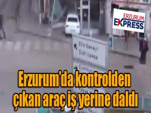 Kontrolden çıkan araç iş yerine daldı