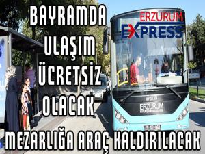 Kurban Bayramının birinci günü toplu taşıma ücretsiz