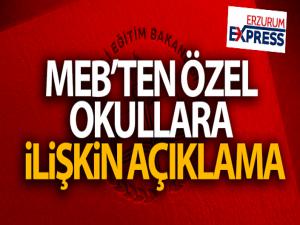 MEB'ten özel okullara ilişkin açıklama