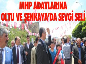 MHP adaylarına Oltu ve Şenkayada sevgi seli