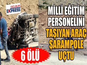 Milli Eğitim Personelini taşıyan araç uçuruma yuvarlandı: 6 ölü