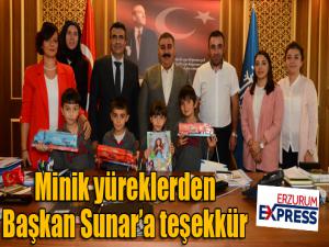 Minik yüreklerden Başkan Sunara teşekkür