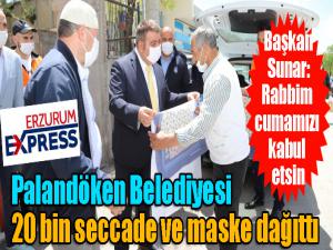 Palandöken Belediyesi 20 bin seccade ve maske dağıttı