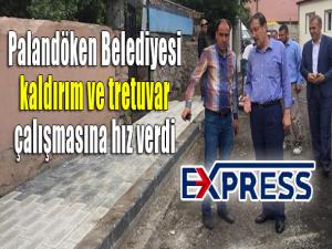 Palandöken Belediyesi kaldırım ve tretuvar çalışmasına hız verdi 